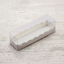 Коробка для макарун 19х5,5х5,5см Волна белая